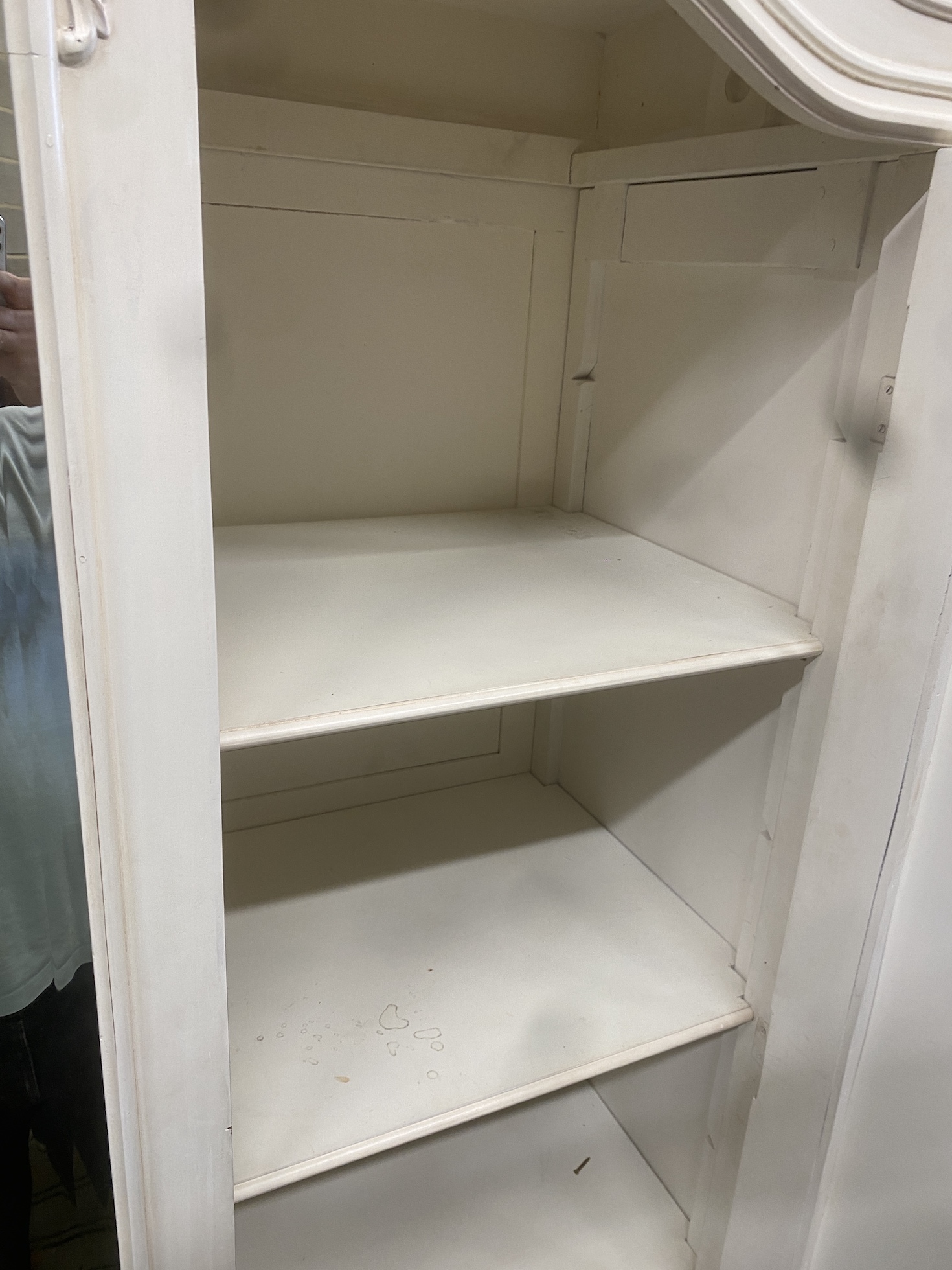 A Victorian style painted mirrored armoire, width 122cm, depth 63cm, height 238cm